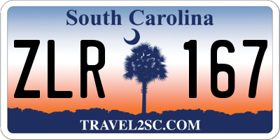 SC license plate ZLR167