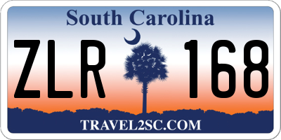 SC license plate ZLR168