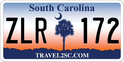 SC license plate ZLR172