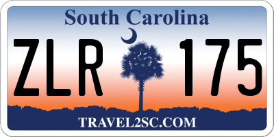 SC license plate ZLR175
