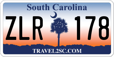 SC license plate ZLR178