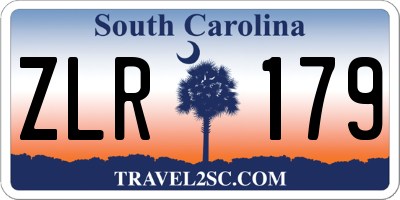 SC license plate ZLR179