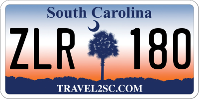 SC license plate ZLR180