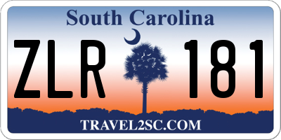 SC license plate ZLR181