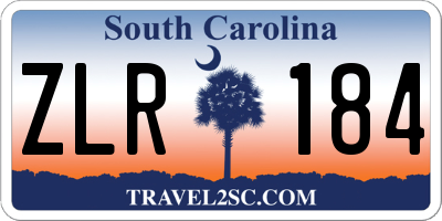 SC license plate ZLR184