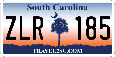 SC license plate ZLR185