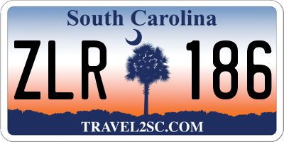 SC license plate ZLR186