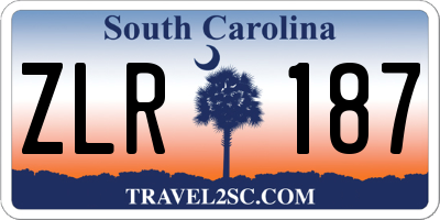 SC license plate ZLR187