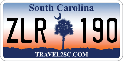 SC license plate ZLR190