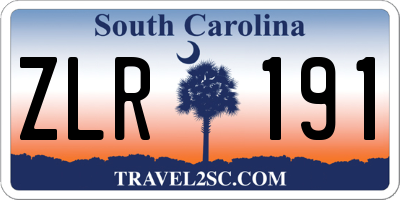 SC license plate ZLR191