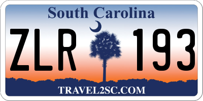SC license plate ZLR193