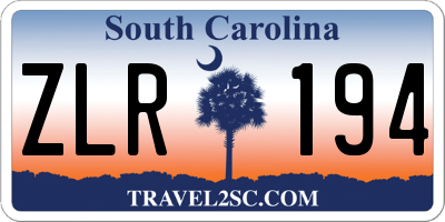 SC license plate ZLR194