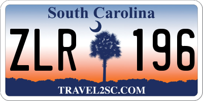 SC license plate ZLR196
