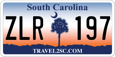 SC license plate ZLR197