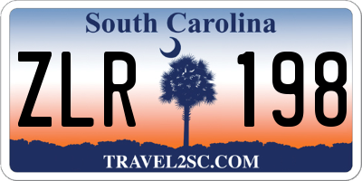 SC license plate ZLR198