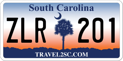SC license plate ZLR201