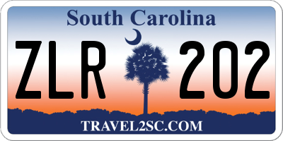 SC license plate ZLR202