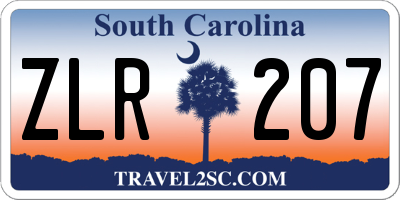 SC license plate ZLR207