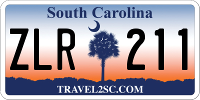 SC license plate ZLR211