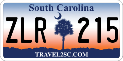 SC license plate ZLR215