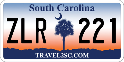 SC license plate ZLR221