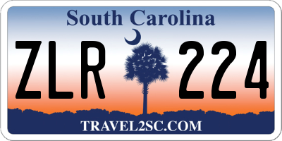SC license plate ZLR224