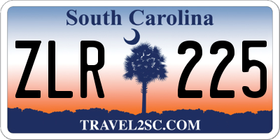 SC license plate ZLR225