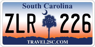 SC license plate ZLR226