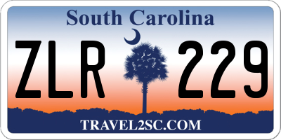 SC license plate ZLR229