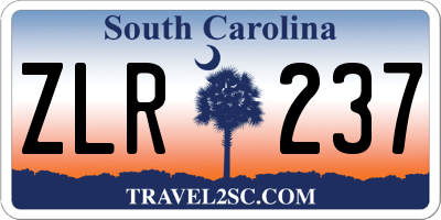 SC license plate ZLR237