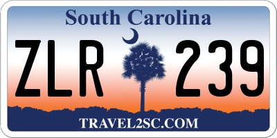 SC license plate ZLR239