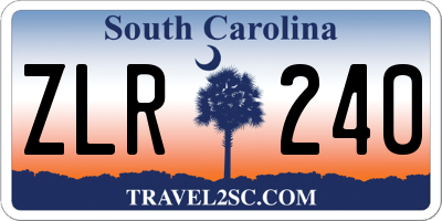 SC license plate ZLR240