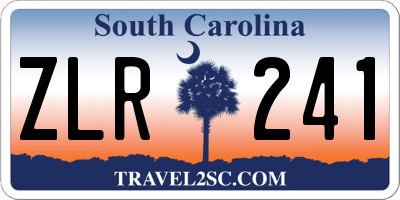 SC license plate ZLR241