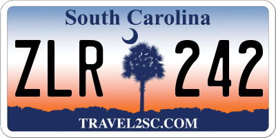SC license plate ZLR242
