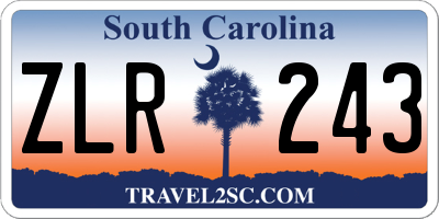 SC license plate ZLR243