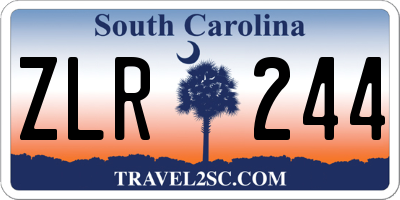 SC license plate ZLR244