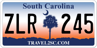 SC license plate ZLR245