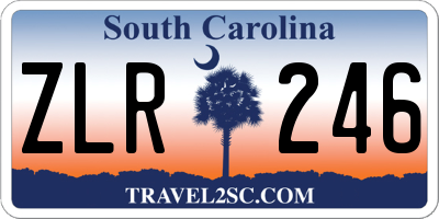SC license plate ZLR246