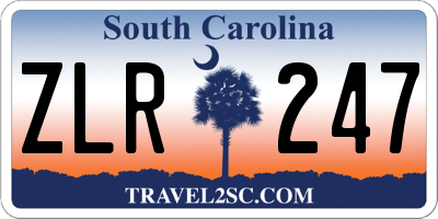 SC license plate ZLR247