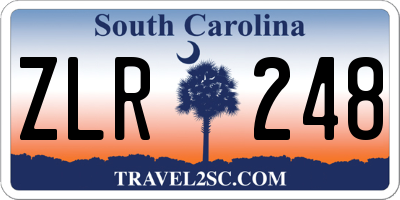 SC license plate ZLR248