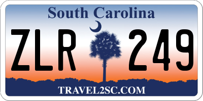 SC license plate ZLR249