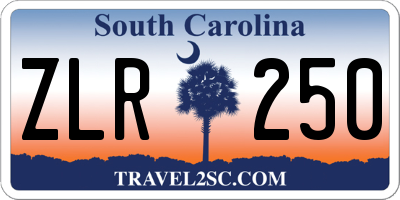 SC license plate ZLR250