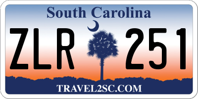 SC license plate ZLR251