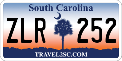 SC license plate ZLR252
