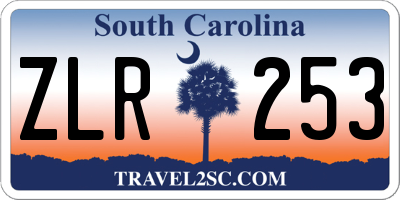 SC license plate ZLR253