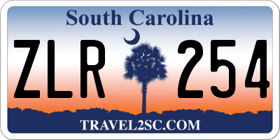 SC license plate ZLR254