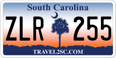 SC license plate ZLR255