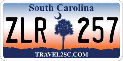 SC license plate ZLR257