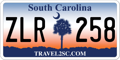 SC license plate ZLR258