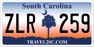 SC license plate ZLR259